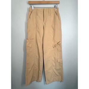 Elodie Womens Cargo Pants XS Beige 100%‎ Cotton Elastic Waist Utility Gorpcore